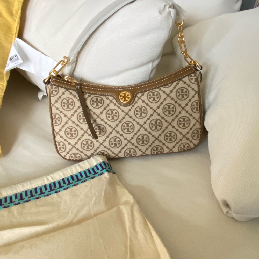NWT Tory Burch Shoulder Bag T MONOGRAM JACQUARD STUDIO BAG